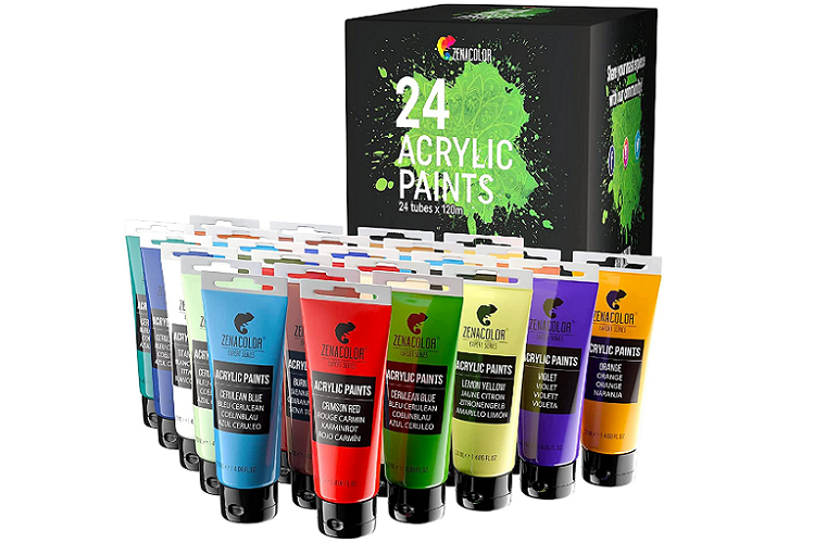 Zenacolor Acrylic Paints, Set of 12